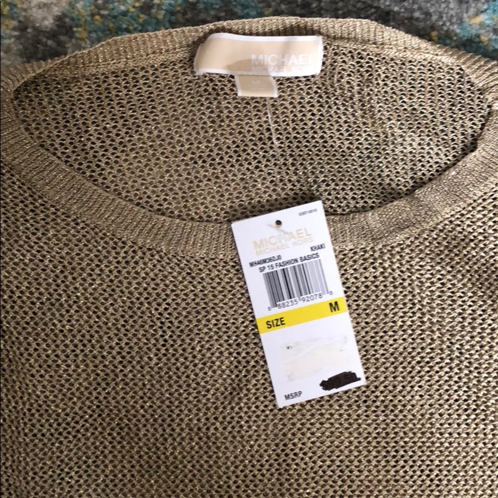 MICHEAL KORS Super cute gold fishnet top
